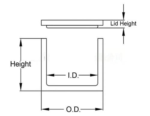 Molybdenum Crucible Dimesions Diagram